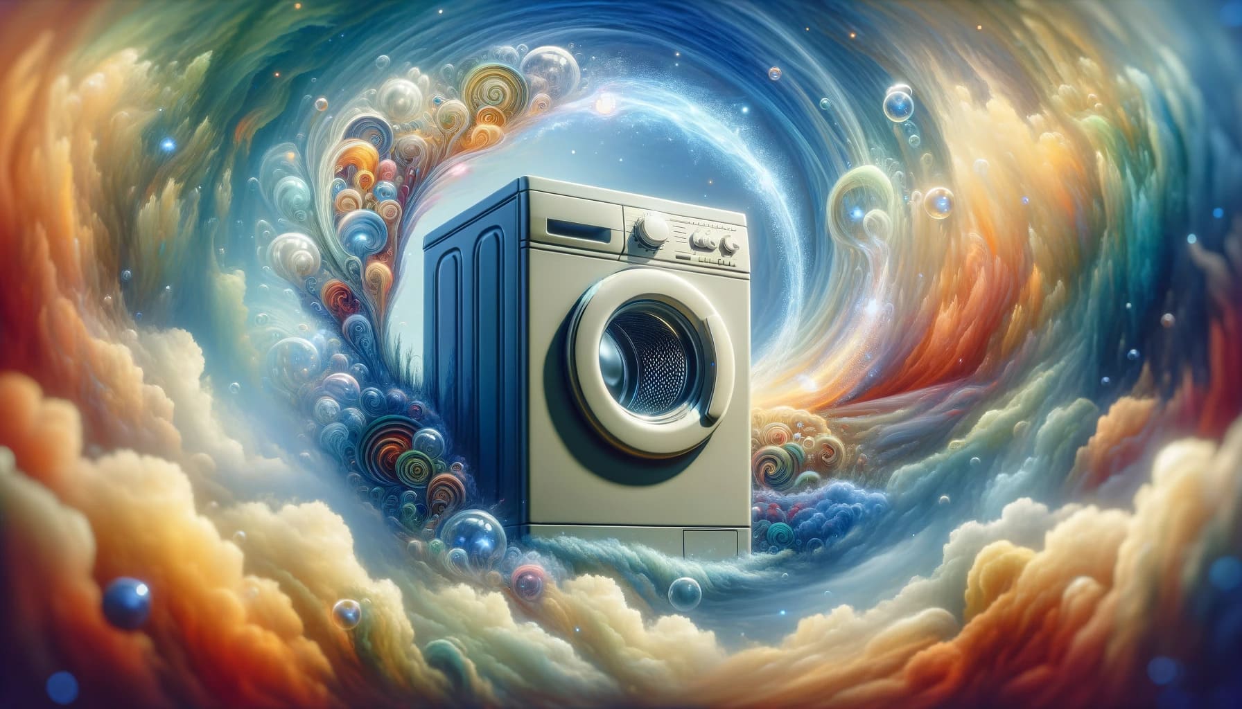 DALL%C2%B7E 2023 11 27 21.12.46 A surreal and symbolic image representing the concept of a washing machine in a dream. The image should depict a washing machine in an abstract dream